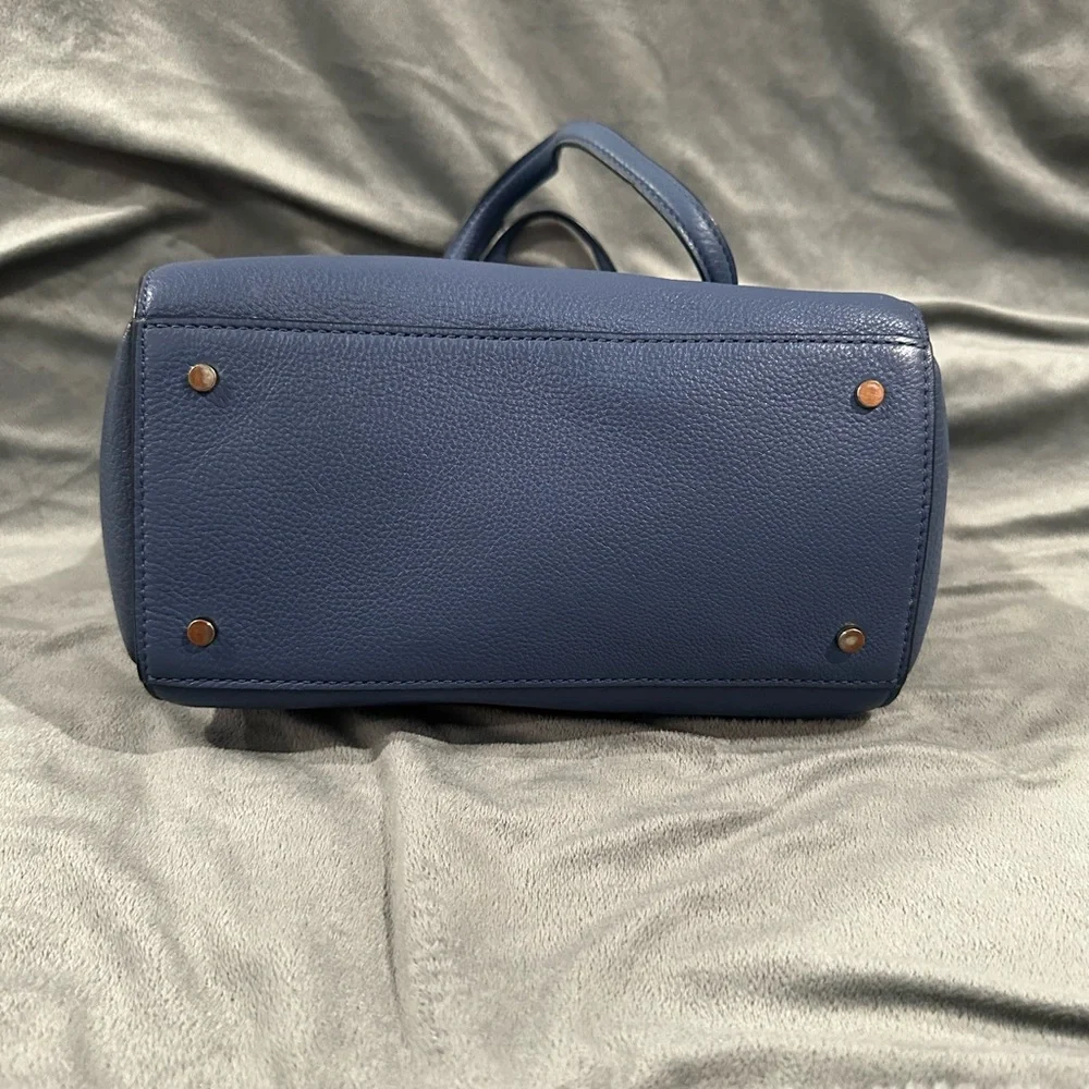 Kate Spade Blue Leather Handbag - Small Square Spacious - Picture 7 of 9